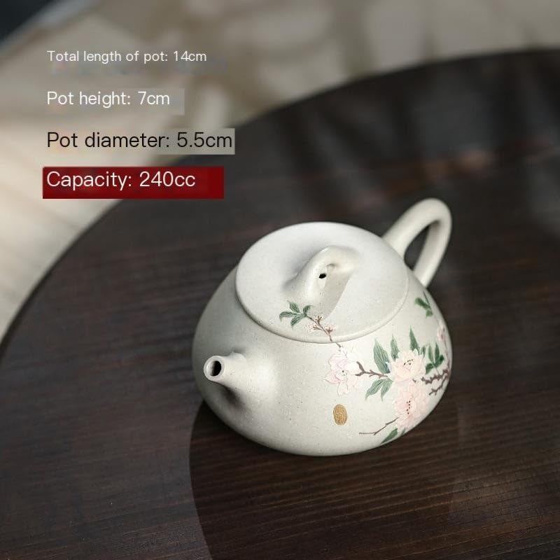 Ceramic Pot Classic Purple Sand Peony Teapot Coffee Pot Retro Teapot Household Ball Hole Filter Tea Set Teapot Loose Tea Teapot Chinese Tea Ceremony Supplies 24