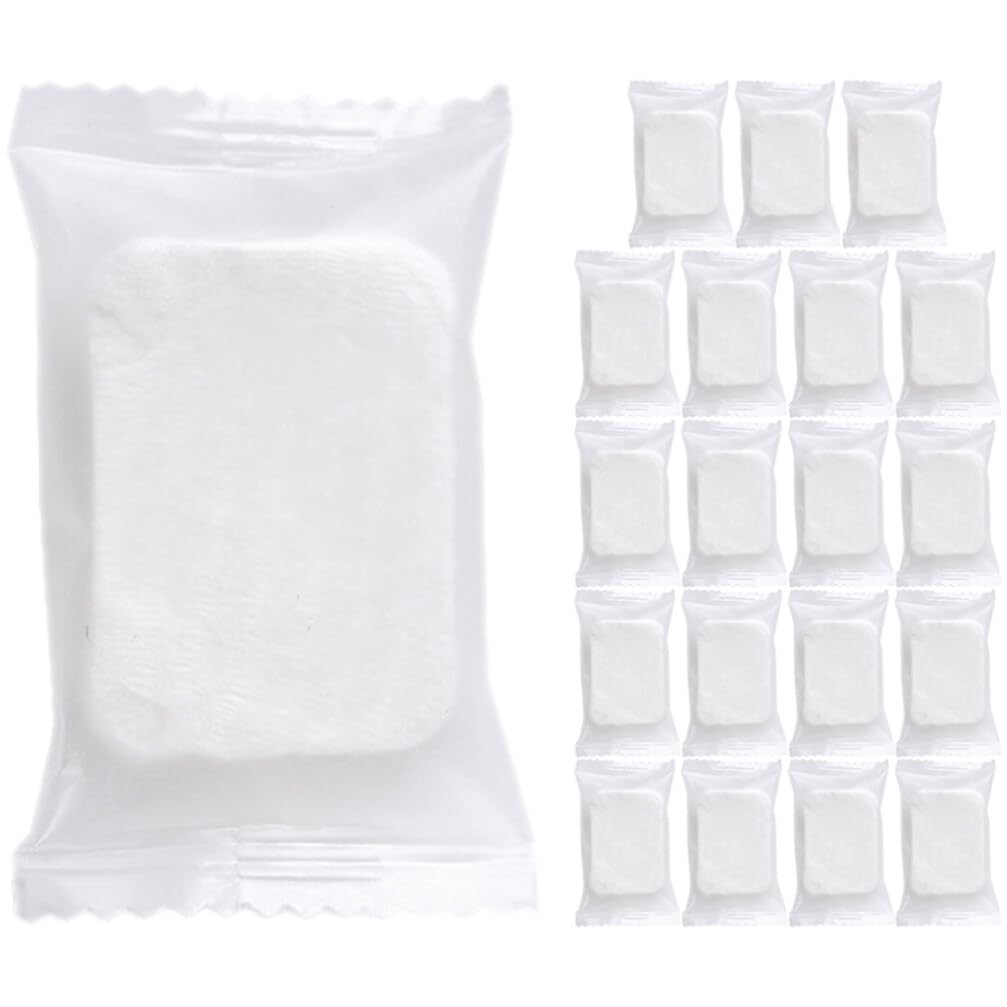 minkissy 20pcs 1 Pack Makeup Remover Pads Compressed Face Cleansing Pads Non-Woven Facial Pads