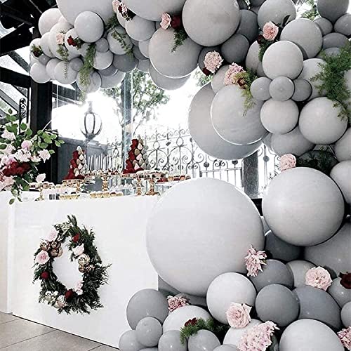 Image of Retro Grey Balloon 50pcs for Birthday,Anniversary, Welcome Baby, Baby Shower, Theme Party Decoration (Retro Grey)