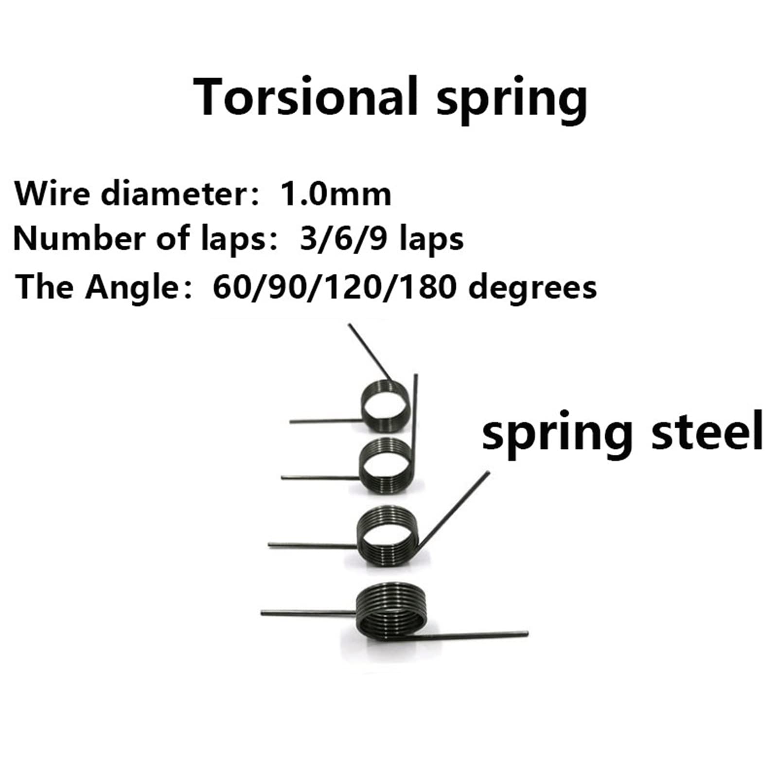 Molla Di Torsione A Spirale In Acciaio Inossidabile, Molla A V, Molle Meccaniche, Nero, 2,4 Mm, 120 Gradi, 0,8 Mm, 10 Mm, 10 Pezzi - Foto 10
