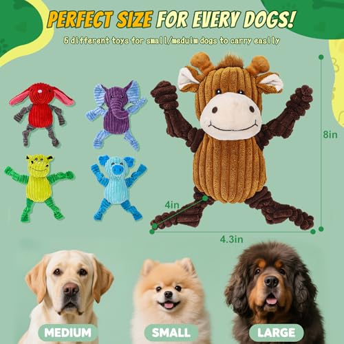 Paquete de 5 Juguetes Sonoros para Perros de Peluche Resistentes miniatura 2