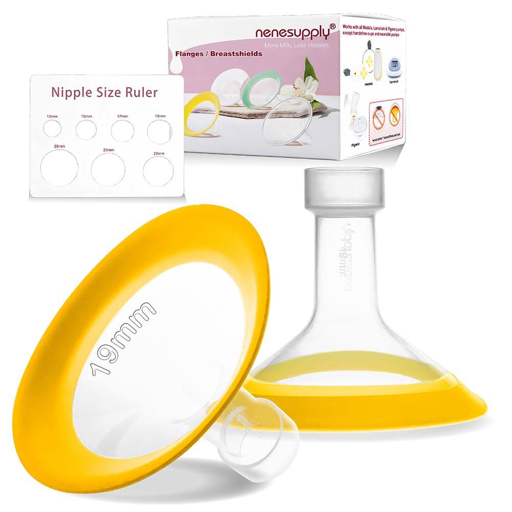 Photo 1 of Nenesupply 19mm Oval Flanges Compatible with Medela Breast Pump Parts Replace 19mm Medela Flange Accessories. Work with Pump in Style Parts Symphony Parts Swing Maxi Harmony and Personalfit Flex