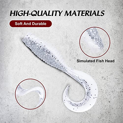 Fishing Soft Plastic Lures Baits Kit Sets For Freshwater With Bass, Trout, Crappie, 20Pcs/Pack #TOP1
