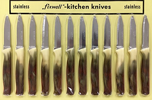 Fixwell 3" Paring Knives 12pc Set, Marbled Handles