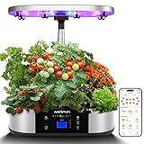 WiFi 12 Pods Hydroponics Growing System with APP Controlled, JustSmart Indoor Garden Up to 30" with