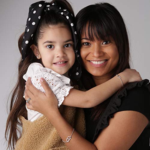 Image of Cherished Moments 925 Sterling Silver Mom and Me Double Heart Bracelet Sold as a Set or individually