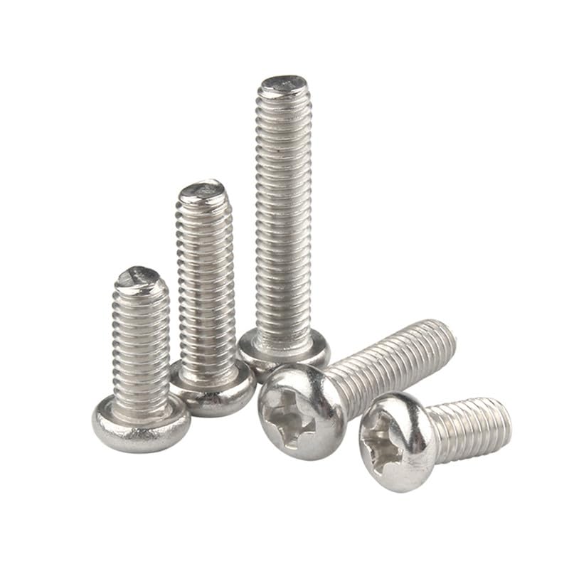 M3.5 x 8mm 20 Pcs Croce Testa tonda Bulloni Acciaio inossidabile 304 Testa di Pan Viti Bulloni macchina Elementi di fissaggio