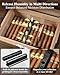 Cigar Humidor Box with Ventilation Grid – Holds up to 120 Cigars, Spanish Cedar Lining, Magnetic Dividers, Custom Gel Humidifier, Digital Hygrometer & Lock – Luxury Cigar Storage for Aficionados