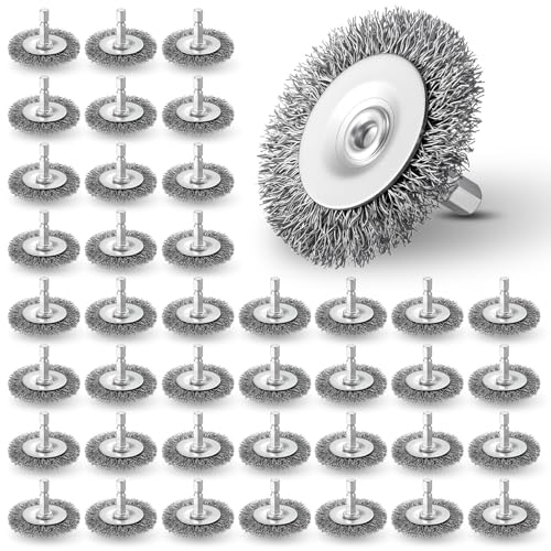 Image of Moxweyeni 40 Pcs 2 Inch Stainless Steel Wire Wheel Brushes for Drill Bits
