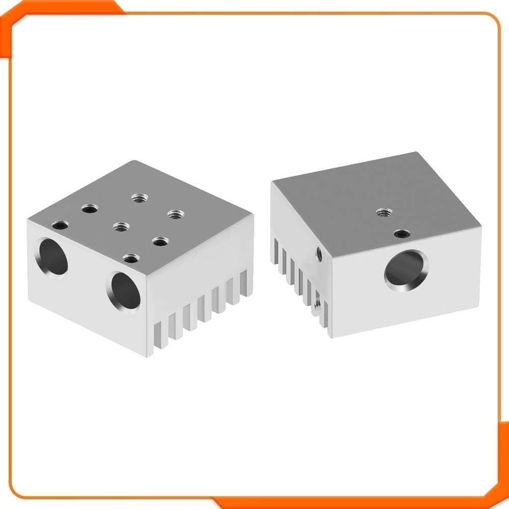 review JRUIAN Printer Accessories V6 Heat Sink for Chimera Multi extruder Aluminium Alloy Dual Head Cooling fin 30 30 18mm for 3D Printer Part Extruders Components (Color : Double Spray)