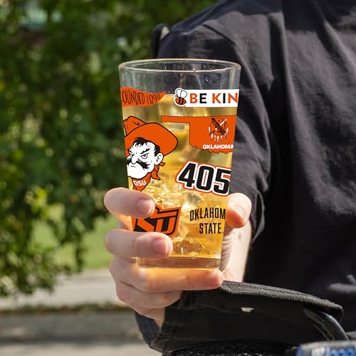 Image of Logo Brands NCAA 16 oz Pint Glass - Durable Glass With Bold Team Color- Chip-Resistant Rim Drinkware For Fans, Tailgates, Home Bars & Everyday Use