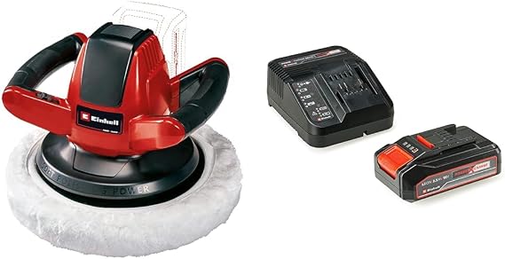 Einhell CE-CB 18/254 Li - Solo, Cordless Polishing Machine and Einhell 18V 2.5 Ah PXC Starter Kit (Startup Set)