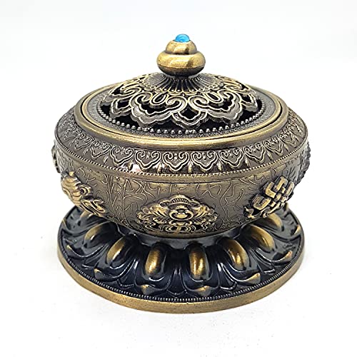 Turíbulo Incensário De Mesa Metal Riqueza Sofisticação 8cm