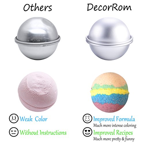 Bath Bomb Mold Set With Soap Colorant, Shrink Wrap Bags - Skin Safe Food Grade Soap Dye For Bath Bomb Making Supplies Kit - Liquid Bath Bomb Dye For Cp M&P Soap Coloring, Crafts - With Instructions #TOP6