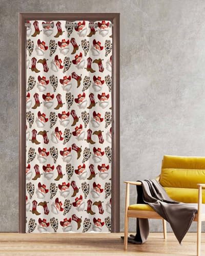 BOSIJOY Yoga Mat Towel,Christmas Western Cowboy Santa Non Slip Sweat Absorbent Hot Yoga Towels with Corner Pockets,Seamless Boot Cow Cactus Soft Microfiber Towel for Pilates Bikram 70