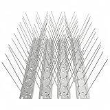 QWORK 4 Piezas x 25cm Pinchos Antipalomas de Acero Inoxidable para Valla Balcón Techo (Longitud Total de 1 m)