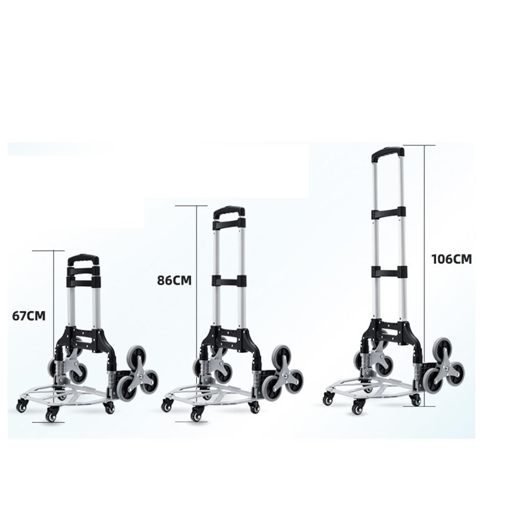 Carro de Compras, Carro de Mano Plegable del Transporte con la Carretilla de Compras Ajustable del cordón del Bungee sobre Las Ruedas para el Recorrido móvil Interior y al Aire Libre