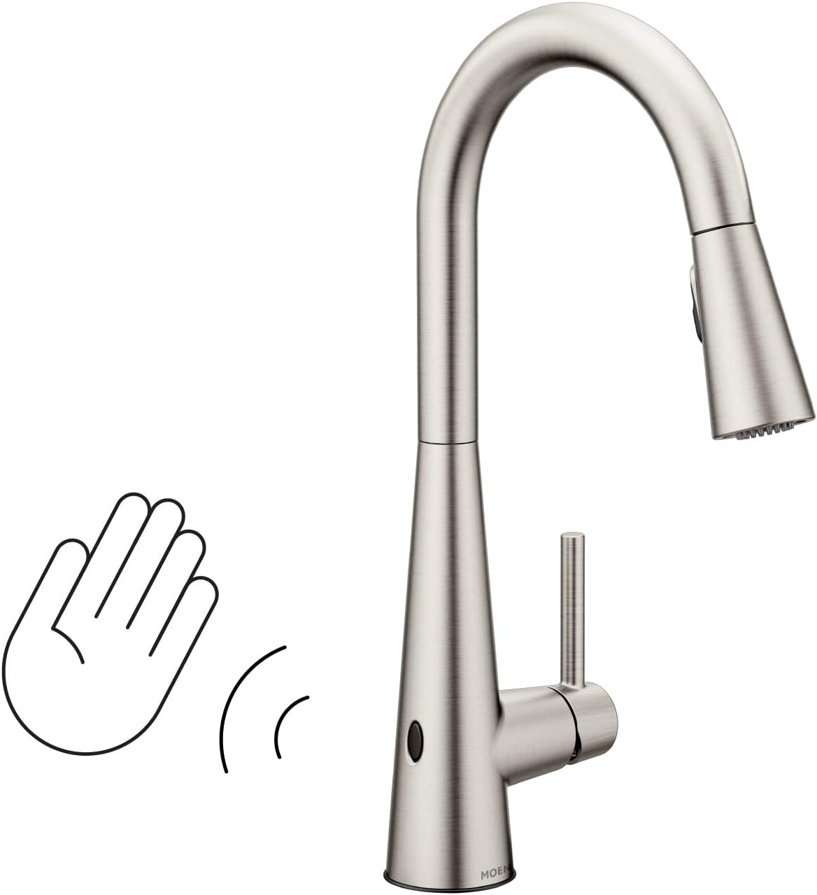 Moen Sleek Spot Resist Stainless Motionsense Wave Sensor Touchless OneHandle High Arc Pulldown