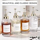 Coffee Bar Accessories,Coffee Syrup Dispenser with Labels for Coffee Bar,Pack of 4,Total 67.6 oz (Gold Pump)