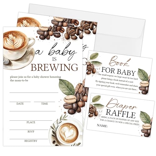 SIXEIGHT Baby Shower Invitation, 25 Sets A Baby Is Brewing