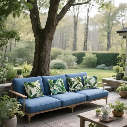 Housse de coussin 60x60cm impermeable vert pour deco salon de jardin - 5