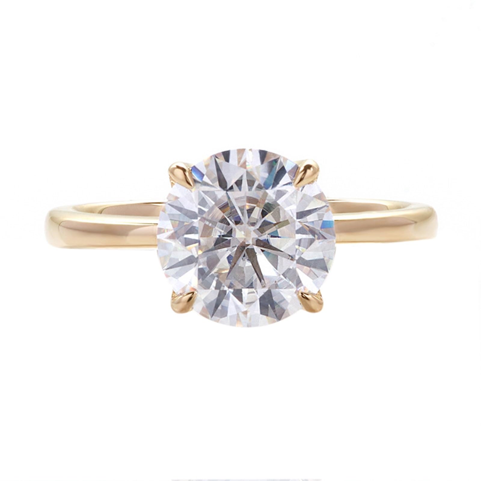 Obrączki damskie z żółtego złota próby 375, pierścionki damskie z Moissanite 2ct D Color VVS1 pierścionki zaręczynowe z prawdziwego złota 9K z grawerunkiem rozmiar 54 (17,2)