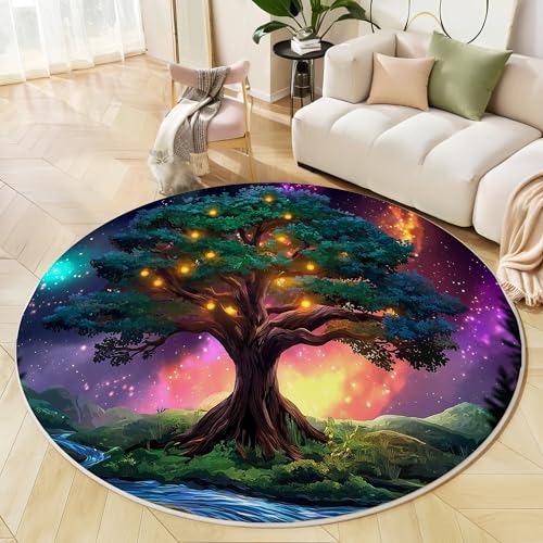 Tapis doux jaune-vert arbre étoilé pour réchauffer une chambre - 5