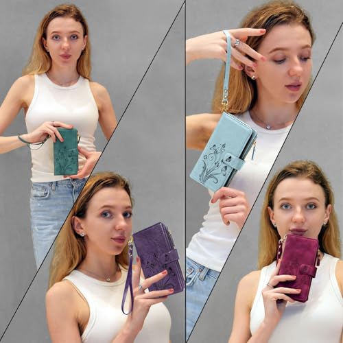 Lacass Case for iPhone 15/14/13 6.1", Floral Wine Red - image 6