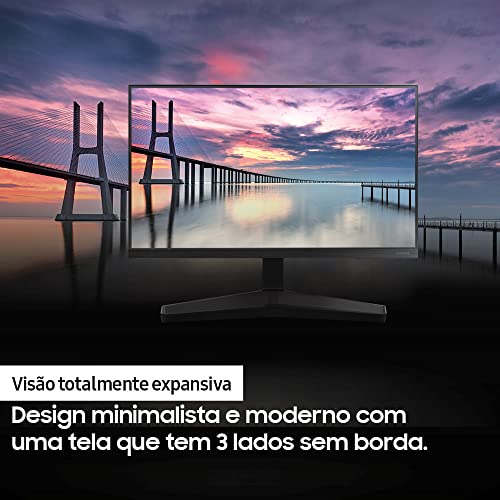 Monitor Gamer Samsung 27' FHD,75Hz, HDMI, VGA, Freesync,Preto, Série T350 glide