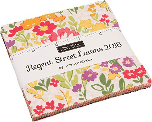 Regent Street 2018 Lawns Charm Pack by Moda Classic; 42-5 inch Precut Fabric Quilt Squares