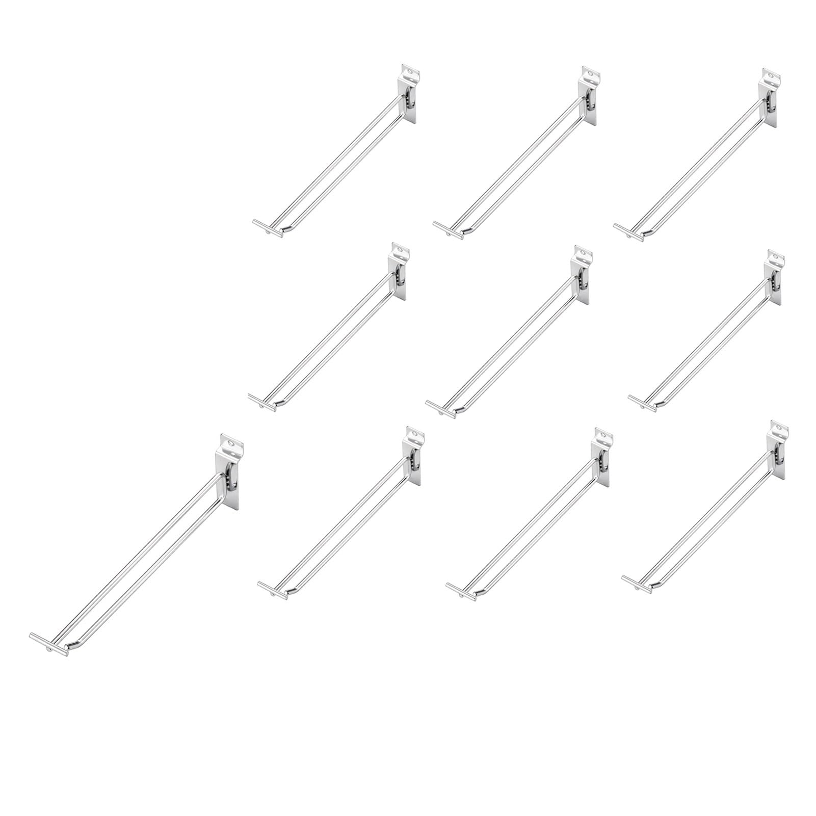 Wall panel hooks, 10Pcs Pegboard Hooks for Slatwall Hooks, Slat Wall Panel Display Hooks, Double Wire Wall Hanging Hooks for Garage Retail Store Kitchen Tool Display(20cm/7.9in)