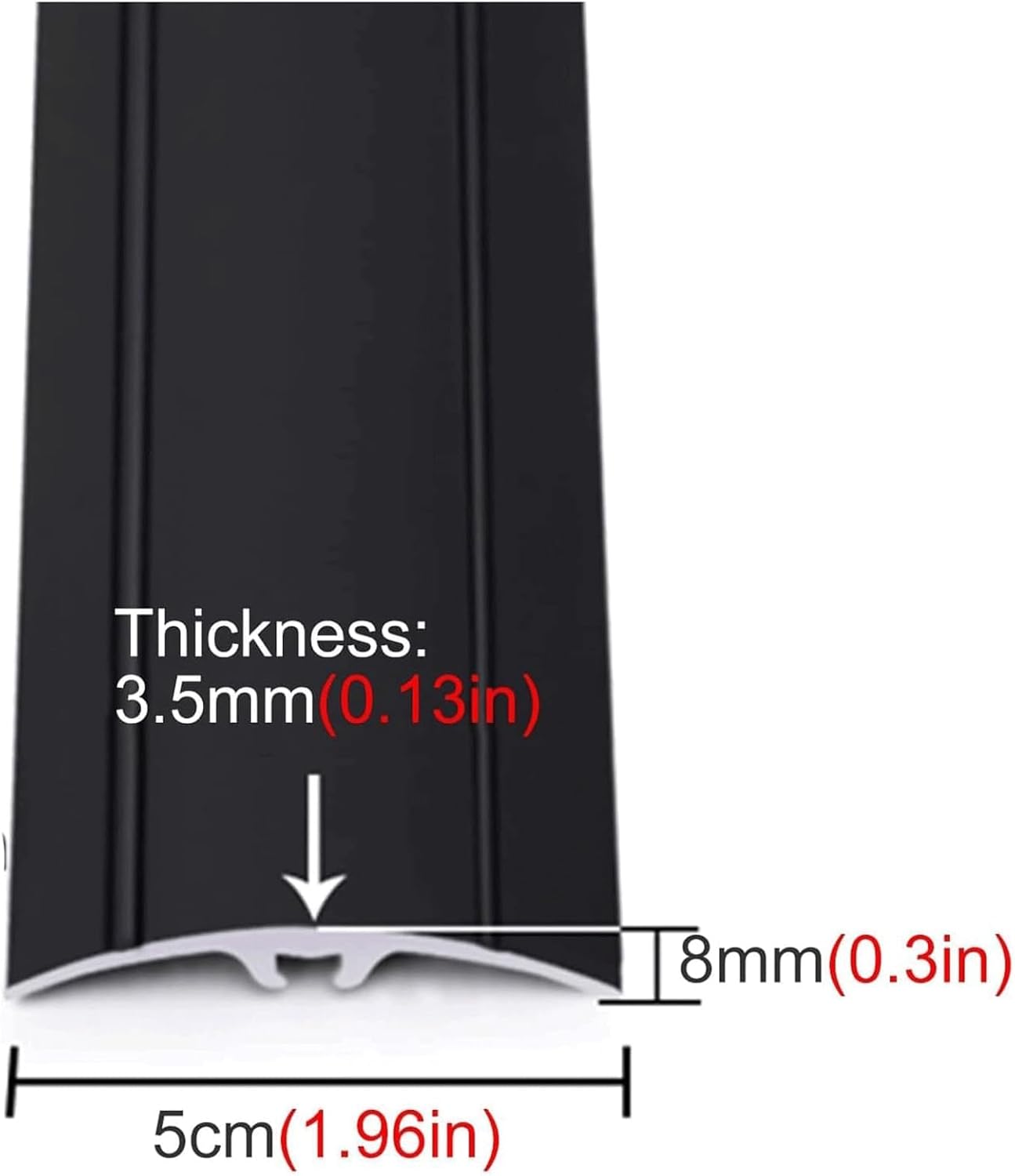 Floor Transition Strip Aluminum Threshold Strip Metal Floor Cover Strips Flat Divider Strip 5cm Wide Waterproof Strong Doorway Trim(Silver,90cm)