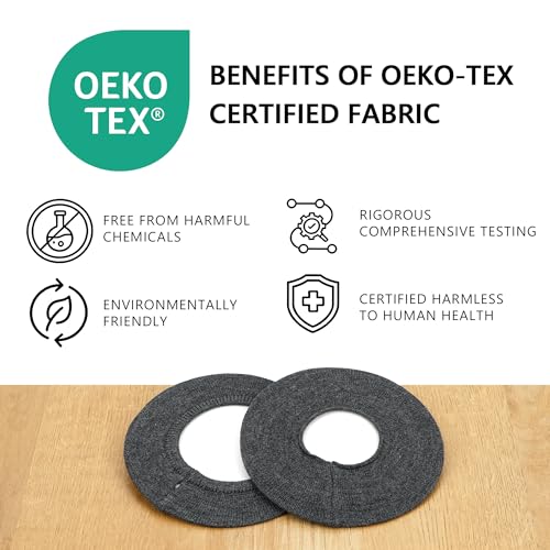 Geekria 2 Pairs Knit Headphones Ear Covers with Oeko-TEX & SGS Product Safety, Washable & Stretchable Earcup Protectors for Over-Ear Headsets, Sweat Pads for Gym (Size L/Dark Gray) miniatura 2