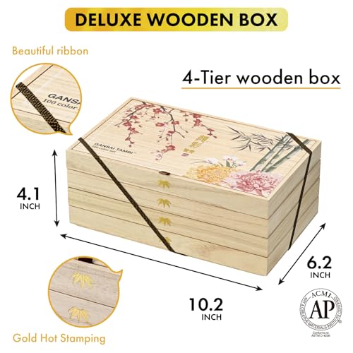 Image of Kuretake GANSAI TAMBI Watercolour Paint Set 100 Colours IV with Wooden Box, Professional-quality art supplies for artists, Non-Toxic, Made in Japan