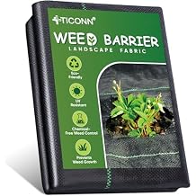 TICONN 3Ft x 50Ft Weed Barrier Fabric Heavy Duty, 3.2Oz Landscape Fabric for Garden, Yard, Driveway, and Vegetable Cultivation 1PK