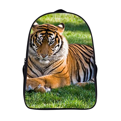 Sac à dos scolaire unisexe à motif tigre pour ranger les grands cahiers