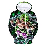 jiminhope Herren und Damen Hoodie Dragon Ball Z Kapuzenpullover 3D Casual Pullover Goku Kanji Sweatshirt