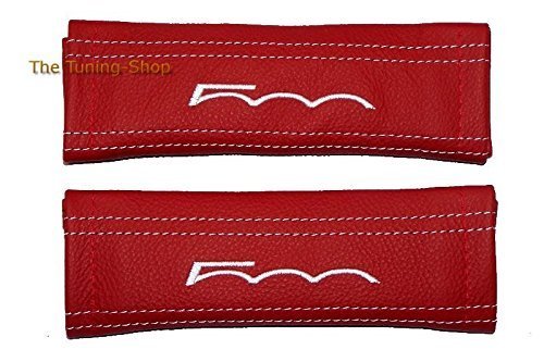 Ltd Housses de ceinture de sécurité en cuir rouge et blanc