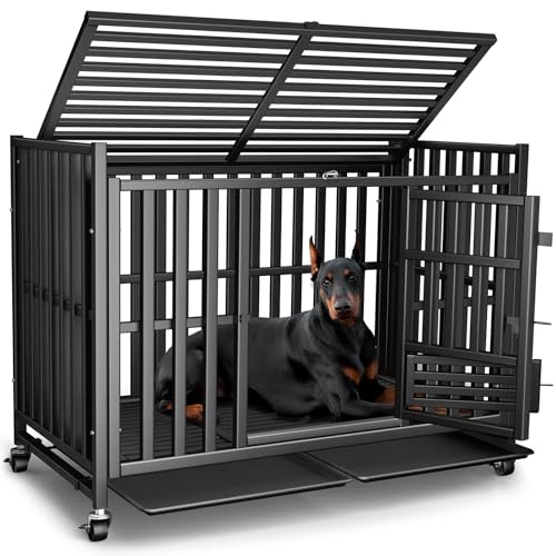 43 Inch Indestructible 3-Door Dog Crate