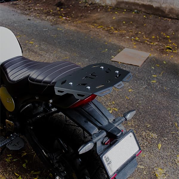 Image of Luggage Carrier | Top Rack | Luggage Rack Compatible with Triumph Speed 400 |Speed T4 | Scrambler 400X | Scrambler 400XC | Thruxton (Black) (Pack of 1) (Tour)