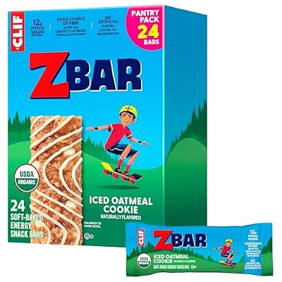 Zbar - Iced Oatmeal Cookie - Soft-Baked Energy Snack Bars - Non-GMO - 12g Whole Grains - USDA Organic Granola Bars - Snacks for Kids (24 Pack)