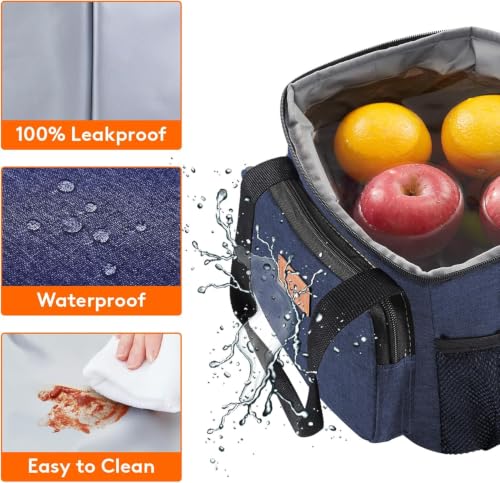 Image of Lifewit Medium Lunch Bag, Insulated Lunch Box, Soft Cooler Cooling Tote for Adult Men Women, Dark Blue 12-Can (9L)