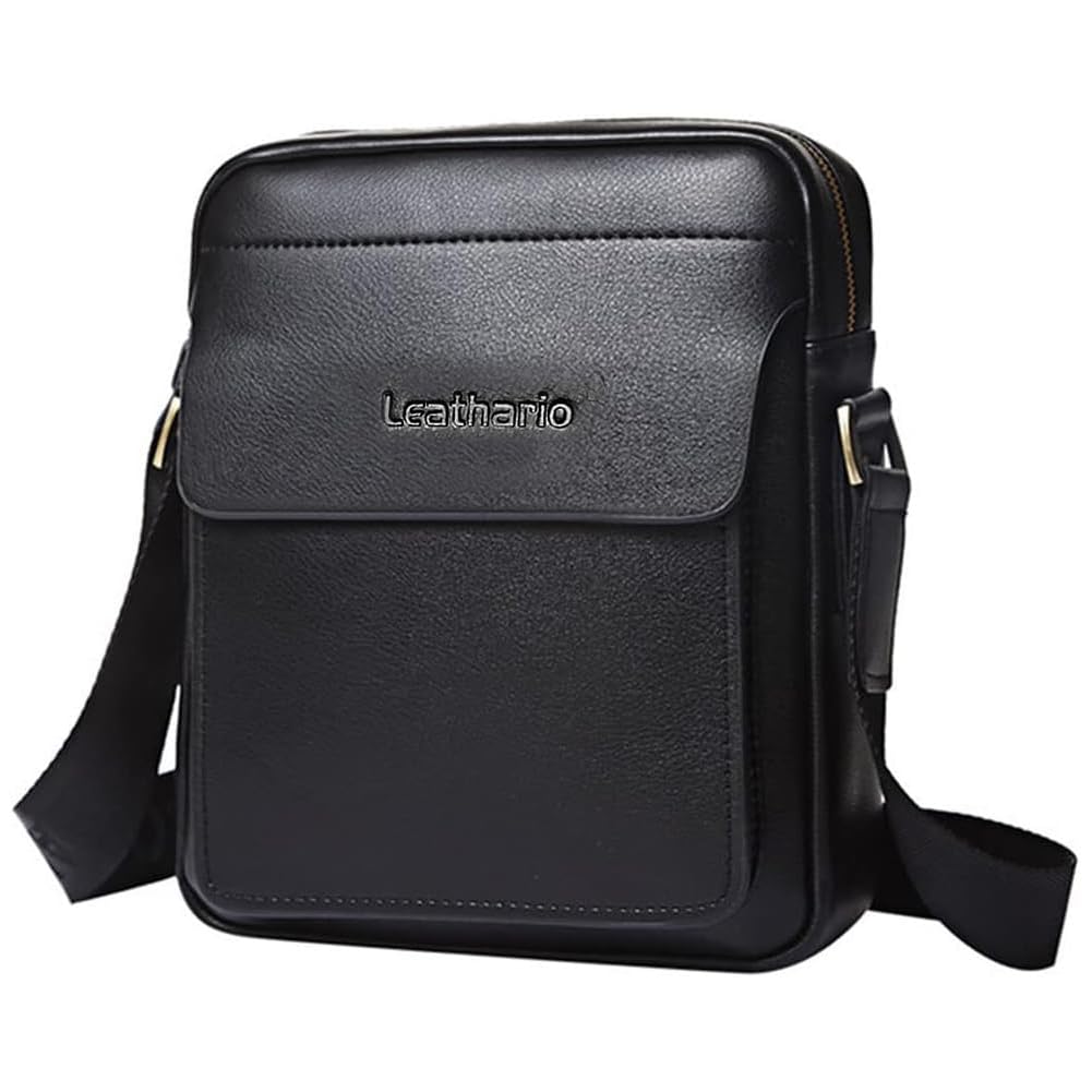 Leathario Crossbody Bag For Men Vegan Leather Shoulder Messenger Purse Sling Satchel Bag For Work Business Travel | Vegan Leather, Purse, For Work,