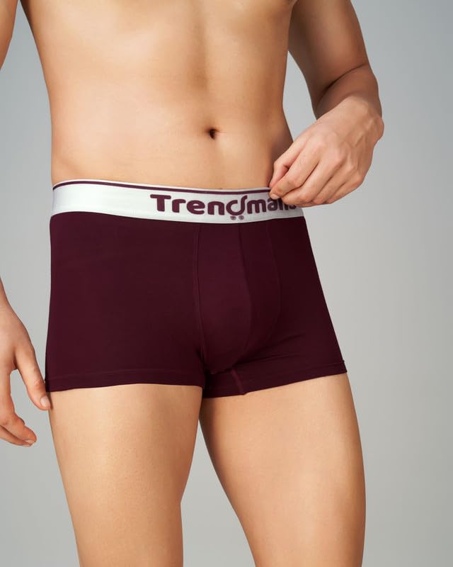 Image of TRENDMALLS Men's Birla Micromodal Regular Fit Solid Men Underwear Trunks with No Marks Waistband