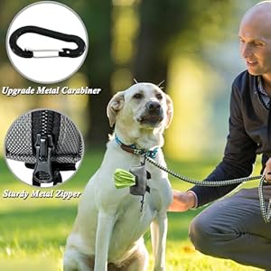 Dog Poop Bag Holder, 2 Pack Poop Bag Holder for Leash, CAKOVANO Pet Waste Bag Dispenser Dog Bag Holder Leash Attachment, Poop Bag Dispenser with Carabiner Clip with 2 Rolls of Poop Bags