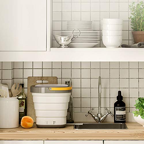 Houshome Máquina de lavar dobrável XPB08-F1 Mini máquina de lavar roupa portátil presente para viage