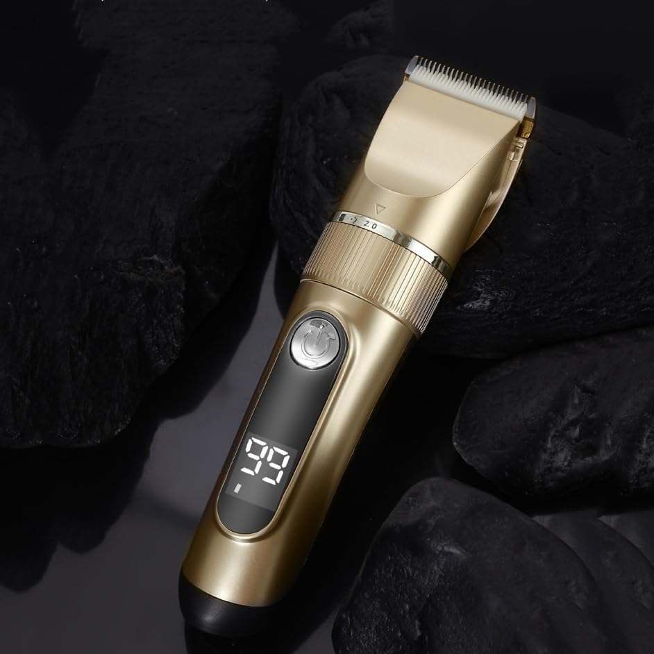 Qinhyza デジタル水洗浄バリカンヘアカットツール 2 充電便利な家庭用スマート電気バリカン