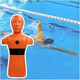 MIDUOLAI 100 cm GroßE Wasserrettungspuppe, Modell FüR FeuerwehrüBungen, Schwimmbad-Rettungssimulator, Mit 3 WassereinspritzöFfnungen,Orange