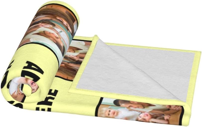 Custom Blanket - Personalized Gifts, Personalized Blanket, Customized Blankets with Photo, Personalized Halloween Christmas Birthday Throw Blanket Gifts for Wife Husband, 10 Photo-60 x80