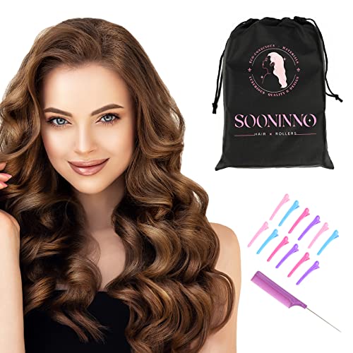 Hair Rollers With Free Storage Bag - Self Grip Heatless Sooninno Jumbo Hair Curlers Rollers For Bangs,Long,Medium,Short,Curly,Volume Hair - Set Of 38 Pcs,Velcro,Assorted Sizes And Colors - Best Rollers Hair Curlers #TOP6